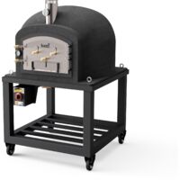 TUOZI - Four à Bois d'Extérieur en Pierre KITAWAY (Noir - 120 x 120 x 170 cm) – Four à Bois Traditionnel pour Jardin et Terrasse