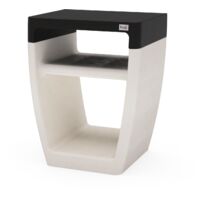 TUOZI - Tréteau latéral EGO pour Barbecue en Béton Préfabriqué (Blanc, noir - 60 x 47 x 47 cm) - Usage Extérieur