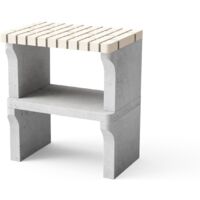 MOVELAR - Nouveau tréteau latéral du module Iberia pour Barbecue en Béton Préfabriqué (Beige, Gris - 70 x 47 x 47 cm) - Usage Extérieur