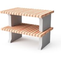 MOVELAR - Tréteau latéral du module Madeira Plus pour Barbecue en Béton Préfabriqué (Gris, orange - 101 x 70 x 70 cm) - Usage Extérieur