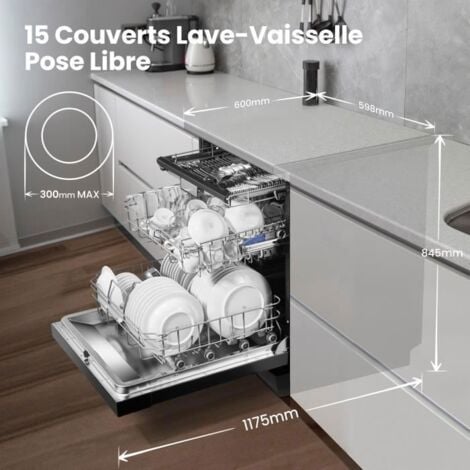Comfee Mini Lave-vaisselle mini plus pose libre TD305-W L42cm 58db avec 3  couverts 8 programmes Commande tactile Blanc