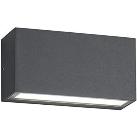 Applique Murale Rectangulaire Trent Led IP65 Anthracite Double Emission Trio Lighting (1/3)
