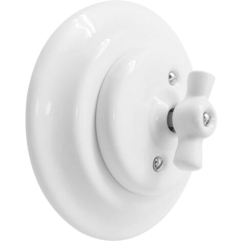 Interrupteur rétro porcelaine blanche - Girard-Sudron - Rétro Charm