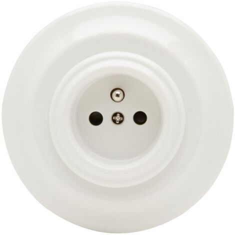 Prise de courant rétro porcelaine blanche - Girard-Sudron - Rétro Charm