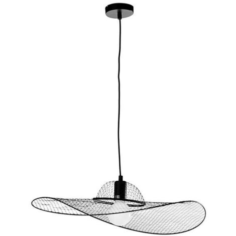 Suspension intérieure Led métal noir Madison XL diamètre 80 cm - Sampa Helios (1/2)
