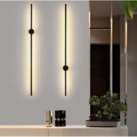 Applique Murale Intérieure LED, 16W 2000LM Moderne Acrylique Lampe Murale Noir Luminaire Mural 3000k Blanc Chaud Pour Chambre Salon Couloir Escalier 32cm 88896778