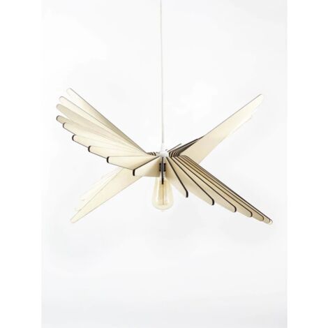 Suspension Led bois Albatros 65 - Atelier Loupiote (1/3)