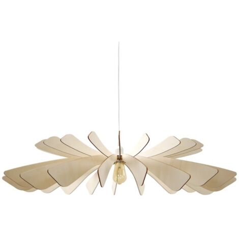 Suspension Led bois Aurora 120 cm - Atelier Loupiote (1/3)