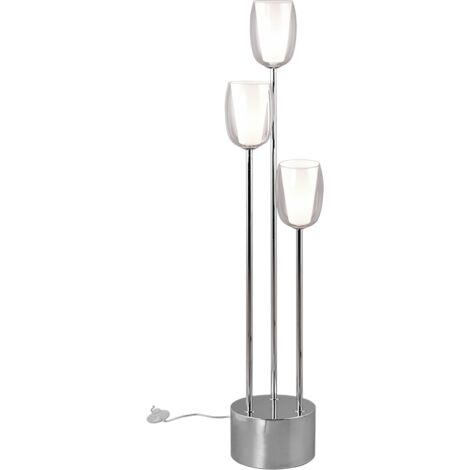 Lampadaire 3xE14, max. 10W, verre transparent et blanc, chrome – Trio Select - Barret (1/2)