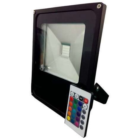 Optonica – Projecteur LED RGB 10W étanche IP65 – Télécommande RF 15m – Aluminium durable – 800lm – Angle d'éclairage 120°