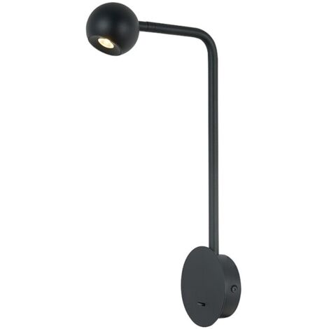 Inspired Mantra Eyes Applique murale commutable, LED 6W, 3000K, 390lm, noir sable, 3 ans de garantie (1/4)