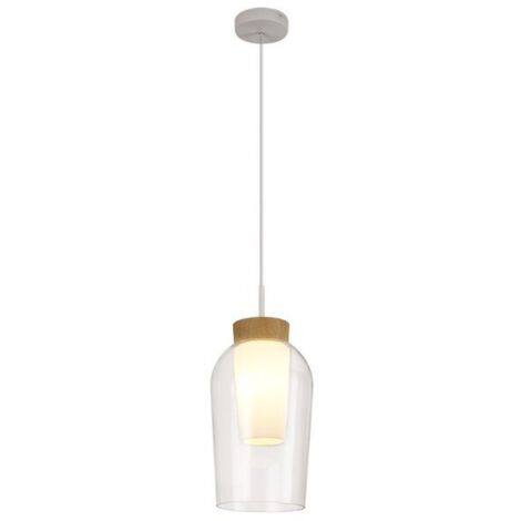 Suspension Led verre et bois  - Mantra - Nora (1/4)