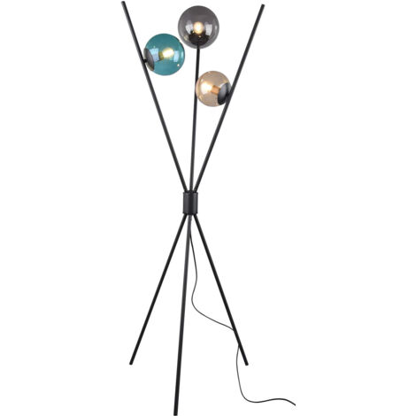 Lampadaire design, Lampe de sol design Lance Noir en Metal, TRIO (1/5)