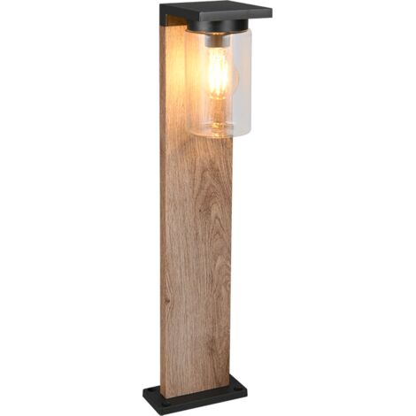 Potelet exterieur e27 fonte daluminium aspect bois - trio - ardila (1/3)