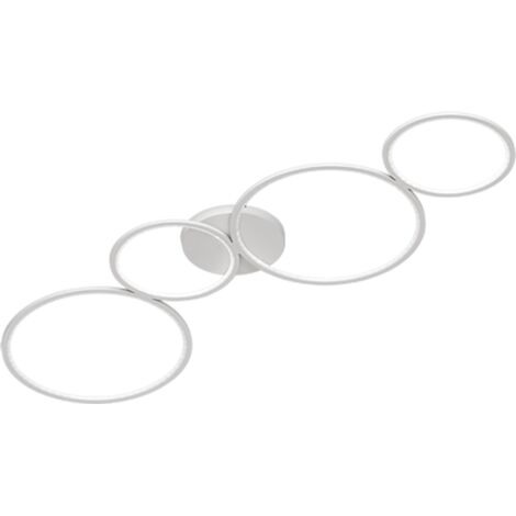 Plafonnier led 37w 3000k blanc mat metal 4 anneaux dimmable interrupteur - trio - rondo (1/5)