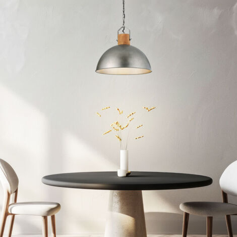 Suspension insustrial delhi metal dome nickel 45 cm trio lighting (1/5)