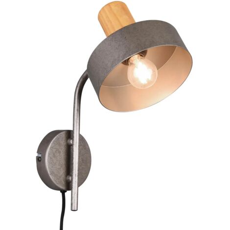Applique murale Gaya 1xE14 Nickel Antique Et Bois H32 cm Trio Lighting (1/5)