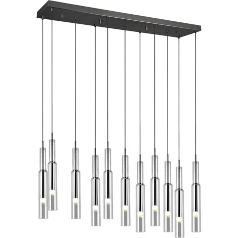Suspension led 11 lampes chrome noir verre transparent - trio select - lucent 88830851 88830851 88830851 88830851 88830851 (1/5)