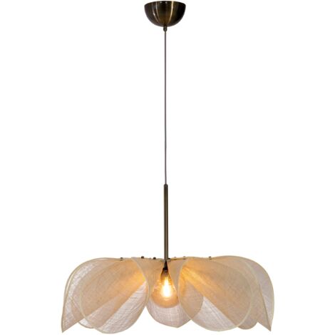 Suspension florale 1xe27 max 40w 75 cm beige et verre ambre - markslojd - styrka 88855214 88855214 88855214 88855214 (1/3)