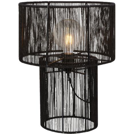 Lampe de table e27 40w max jute noir et metal 30 cm - markslojd - soga 88866144 88866144 88866144 88866144 (1/3)