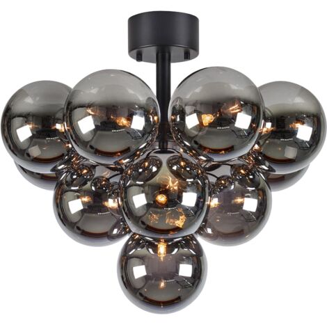 Plafonnier avec 13 globes g9 en verre fume noir - markslojd - merlot 88869200 88869200 88869200 88869200 (1/2)