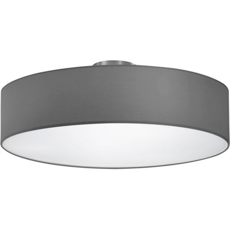 Plafonnier led 3xe27 max 60w gris nickel mat tissu - trio - hotel (1/3)