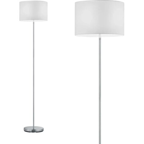 Lampadaire 1xe27 max 60w abat jour tissu blanc design nickel mat - trio - hotel (1/4)
