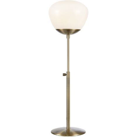 Lampe de table E14, max. 40W, verre opale blanc et laiton antique - Markslöjd - Rise (1/3)