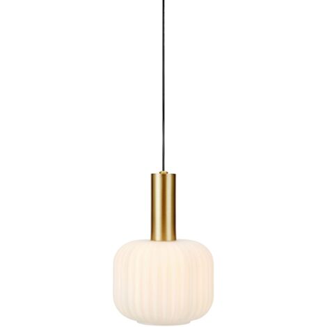 Markslojd SOBER Plafonnier Small 1 Globe Light Laiton Brossé, Blanc (1/3)