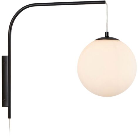 Applique murale Dione noire verre opale culot E14 40W - Markslöjd - Dione (1/3)