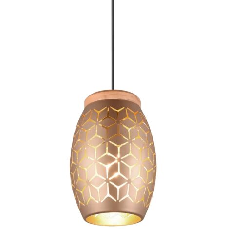 LÚZETE - SUSPENSION 1 LUMIÈRE MÉTAL CAFÉ E27 BIRKITA (1/5)