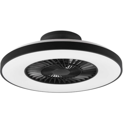 Plafonnier ventilateur led 38w 4400lm cct 2700 6500k noir mat blanc telecommande ip20 - mantra - halmstad r62672132 (1/5)
