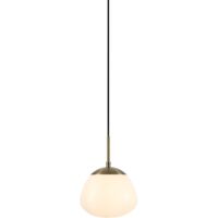 Suspension E14, 40W max, verre opale blanc et métal laiton antique - Markslöjd - Rise
