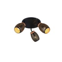 Plafonnier lampe de salon lampe de plafond metal noir or e14 h 27 cm