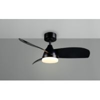 Plafonnier led ventilateur 20w 2500lm cct 2700 6500k reglable hauteur 90cm noir mat ip20 - trio helsinki