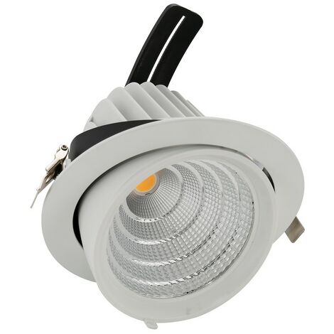Spot Orientable LED COB Escargot 12W Blanc neutre 4000K - DIGILAMP (1/5)