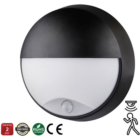 Applique Led Extérieure Avec Détecteur De Mouvement hublot sensor 14W 650lm blanc neutre 4000k IP54 ø215 - Digilamp (1/3)