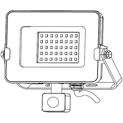 Projecteur LED avec détecteur de mouvement 50W Noir Étanche IP65 extérieur  Forte luminosité avec Osram Puce 5500 Lumens Blanc chaud 3000K - Digilamp