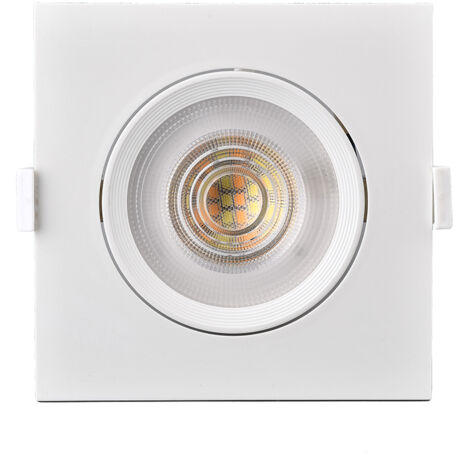 Spot LED Downlight CCT Carré Orientable 7W Blanc Coupe rond Ø 70mm (1/5)