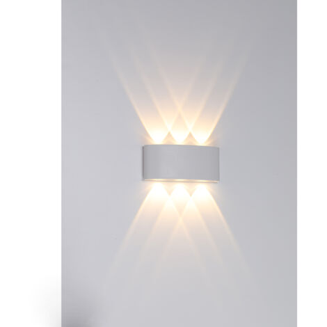 Moderne Applique Murale LED, 6W Lumière Blanc Chaud 3000K étanche IP65, Décorative Lumière pour Chambre Couloir Salon Escalier Hôtel Bar, Blanc (1/4)