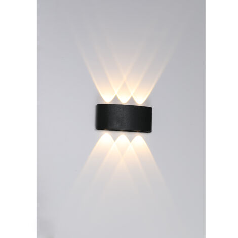 Moderne Applique Murale LED, 6W Lumière Blanc Chaud 3000K étanche IP65, Décorative Lumière pour Chambre Couloir Salon Escalier Hôtel Bar, Noir (1/4)