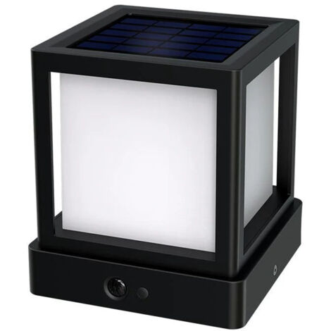 Lampe à colonne/à poser solaire 20w 1000lm 4000K avec sensor NOIR (1/5)