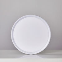 Plafonnier LED Rond 18W Extra-Plat CCT Ø230 mm, Lampe Superslim Sceneswitch 3 ambiances - Blanc