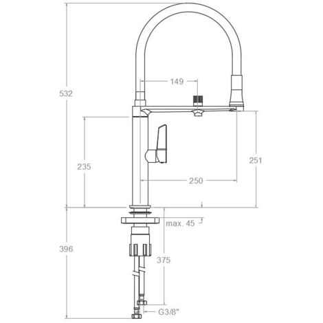 Grifo Repuesto Fregadero Cocina Níquel Cepillado – 1 Vía De Agua, 2 Maneras, Modelo D076