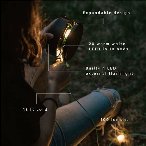 Lumières solaires rechargeables extérieures camping lumières de camping éclairage étanche lumières LED guirlandes solaires