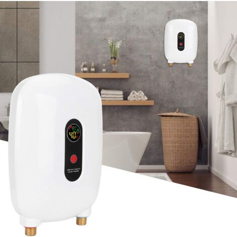 Mini chauffe-eau électrique domestique instantané 220V 3500W, avec protection contre la surchauffe, affichage LED, protection contre les fuites, douche de salle de bain (norme européenne)