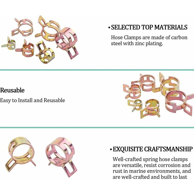 COLLIERS SERRAGE INOX Métal Pour Tuyau D'essence 11-13mm - Achat