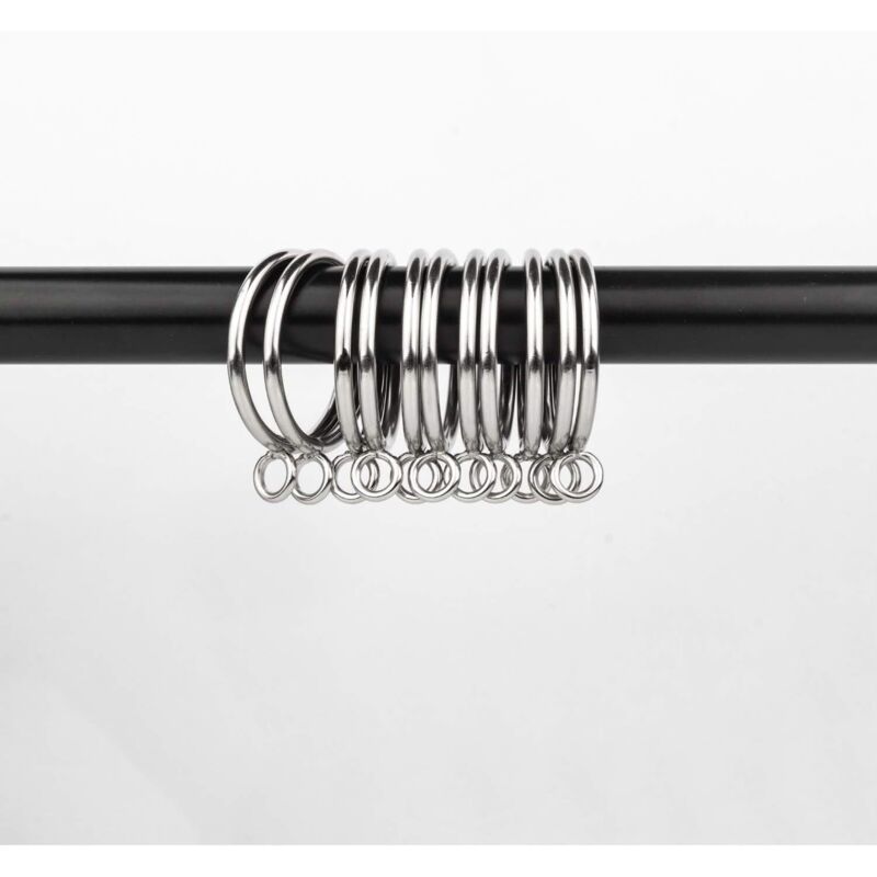 Create idea Lot de 50 Anneaux de Rideaux en métal de 38 mm de diamètre intérieur pour tringles à Rideaux de 30 à 35 mm, Anneaux à œillets coulissants, Anneaux de Tringle