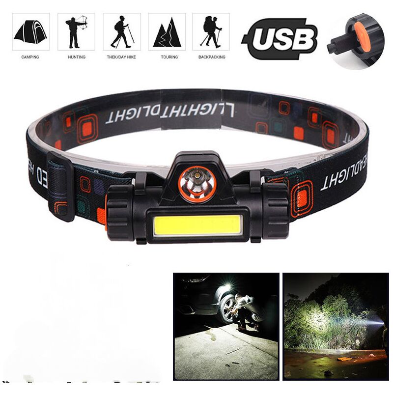 2 Lampes Frontales LED Rechargeables USB - 5 Modes Pour Camping, Course Et Randonnée