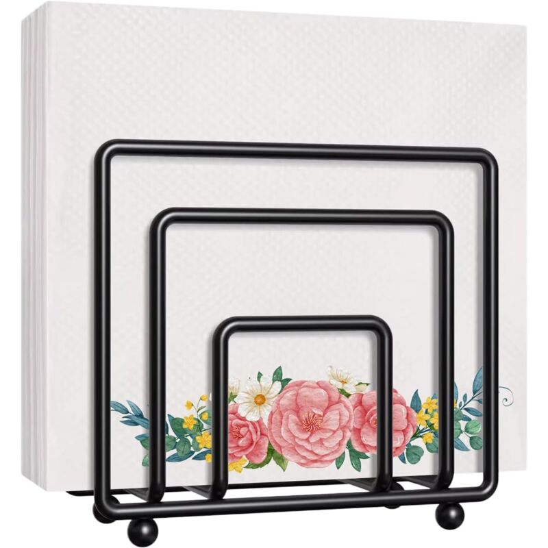 Porte-serviettes De Table Zimoer - Distributeur Serviettes Papier Pour Cuisine, Restaurant - Noir